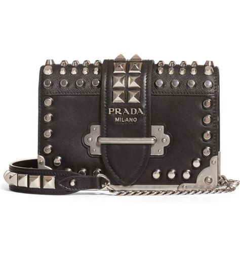 prada studded crossbody bag